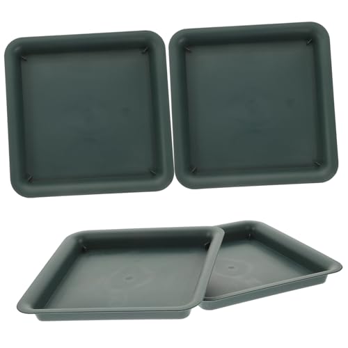 TOYANDONA 4 Stück Teiliges Pflanzenuntersetzer Resin Quadratische Blumentopfunterlagen für Pflanzenpflege im Innen und Außenbereich für Blumentöpfe und Bonsai von TOYANDONA