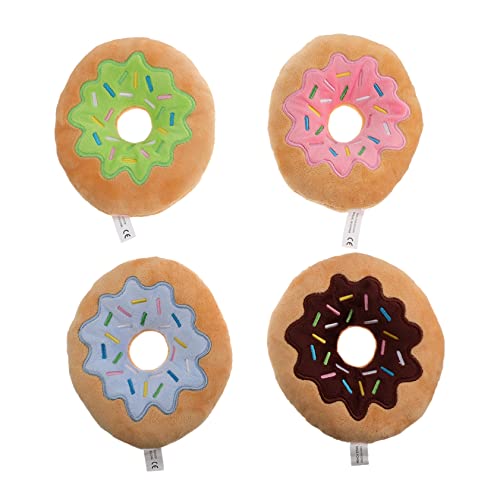 TOYANDONA 4 Stück Teiliges Plüschspielzeug Donut für Hunde Interaktives Quietschspielzeug für Welpen Langlebiges Kauspielzeug zur Beschäftigung und Zahnpflege Buntes für TOYANDONA 4 Stück Teiliges Plüschspielzeug Donut für Hunde Interaktives Quietschspielzeug für Welpen Langlebiges Kauspielzeug zur Beschäftigung und Zahnpflege Buntes für von TOYANDONA