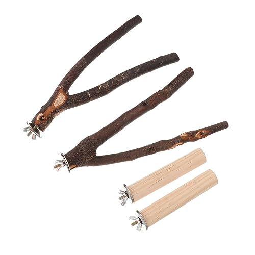 TOYANDONA 4 Stück Teiliges Set Natürliche Vogel Sitzstangen aus Holz für Papageien Wellensittiche Kauspielzeug zur Krallenpflege und Aktivitätsförderung im Käfig TOYANDONA 4 Stück Teiliges Set Natürliche Vogel Sitzstangen aus Holz für Papageien Wellensittiche Kauspielzeug zur Krallenpflege und Aktivitätsförderung im Käfig von TOYANDONA