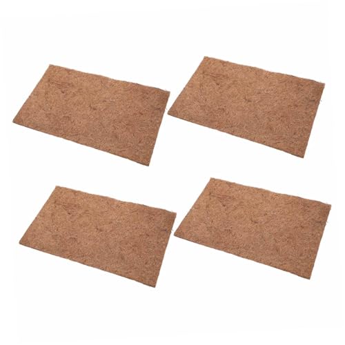 TOYANDONA 4 Stück Terrarium Einlageteppich Bartagamenmatte Bartagamen Zubehör Korbeinlagen Leopardengecko Aquarium Zubehör Kokosnuss Pflanzmatten Eidechsen Aquarium Dekormatte von TOYANDONA