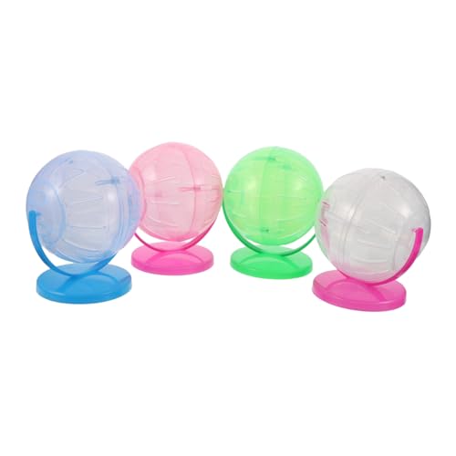 TOYANDONA 4 Stück Transparente Leise Übungsball für Kleine Haustiere Einfach zu Reinigen für Hamster Zwerghamster und Mäuse Fördert Gesundheit und Vitalität von TOYANDONA
