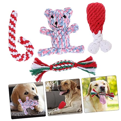 TOYANDONA 4stücke Kauspielzeug Für Hunde Zahntrainingsspielzeug Haustier-hundespielzeug Plüschspielzeug Hundekauspielzeug Aus Baumwolle Für Kauen Und Spielen von TOYANDONA