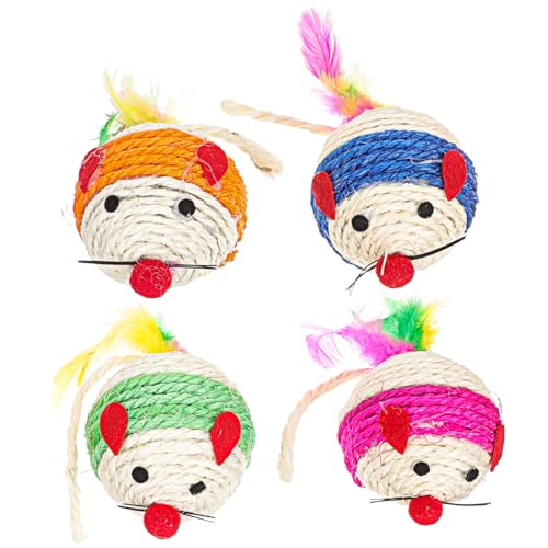 TOYANDONA 4 Stück aus Sisalkugeln Ball Katzenspielzeug Katzenfischkugel Kauspielzeug für Katzen drinnen Kratzen Katzenspielzeug süß Katzenkratzer Katze kratzt Zufällige Farbe TOYANDONA 4 Stück aus Sisalkugeln Ball Katzenspielzeug Katzenfischkugel Kauspielzeug für Katzen drinnen Kratzen Katzenspielzeug süß Katzenkratzer Katze kratzt Zufällige Farbe von TOYANDONA