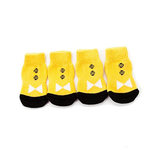 TOYANDONA 4 Stück rutschfeste Baumwoll Petsocken für Hunde Pfotenfreundliche Strapazierfähige Hundesocken Schützt vor Kälte und Schmutz für Sicheren Drinnen und Draußen von TOYANDONA
