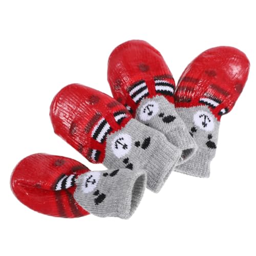TOYANDONA 4 Stück rutschfeste Hundesocken aus Atmungsaktivem Baumwollmaterial wasserdichte Pfotenschutzsocken mit Cartoon für Kleine für Innen und Außenbereich TOYANDONA 4 Stück rutschfeste Hundesocken aus Atmungsaktivem Baumwollmaterial wasserdichte Pfotenschutzsocken mit Cartoon für Kleine für Innen und Außenbereich von TOYANDONA