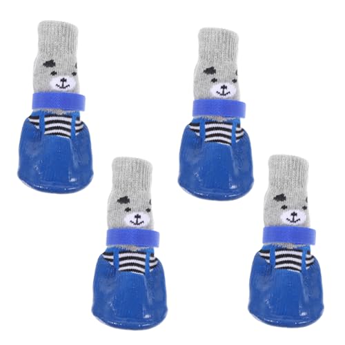 TOYANDONA 4 Stück waschbarer Pfotenschutz hundesocken Outdoor hundepflege Dog Accessories Hundestiefel Haustiere für entzückende Pfotenschützer Entzückende Haustiersocken Baumwolle Sky-Blue von TOYANDONA
