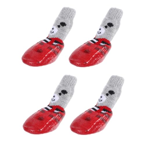 TOYANDONA 4 Stück wasserdichte Haustierschuhe Und Socken Griffabdeckung Pfotenstiefel Hundeschutz Hausschuhe Schutz Für Den Innenbereich Hundestiefel Zubehör Zehenschutz Anti von TOYANDONA