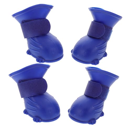 TOYANDONA 4 Stück wasserdichte Hunderegenstiefel rutschfeste Gummi hundeschuhe für Kleine und Mittlere Hunde Bequeme Pfotenschutz Überzieher für Nasse und Matschige Outdoor gelände von TOYANDONA
