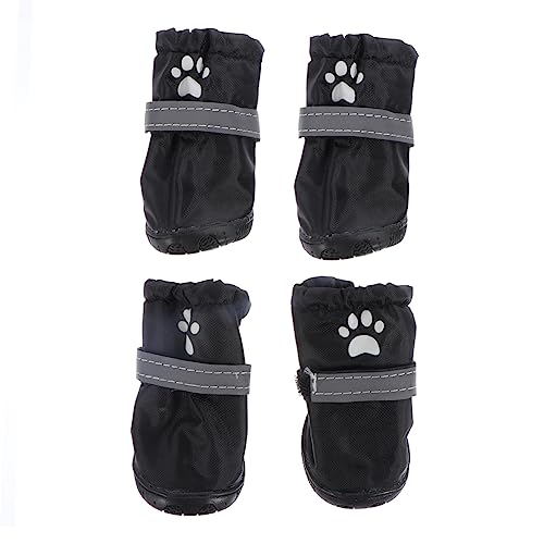 TOYANDONA 4 Stück wasserdichte Hundeschuhe rutschfeste Pfotenschutz für Kleine und Mittlere Hunde Reflektierende Regenstiefel für Drinnen und Draußen für und Schneeverhältnisse von TOYANDONA