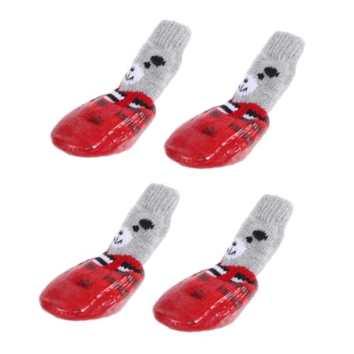 TOYANDONA 4 Stück wasserdichte Schuhe Und Socken Für Haustiere Hundepfotenschutz Für Ältere Hunde Socken Für Katzen rutschfeste Hundepfotenpolster Atmungsaktive Hundestiefel von TOYANDONA