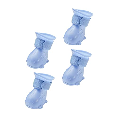 TOYANDONA 4 Stück wasserdichte Schuhe hundeschuhe Dog Shoes Hunderegenschuhe Traktion Hundestiefelpfoten Greifer wasserdichte Regenstiefel für Hunde Regenstiefel für Haustiere Schritt Blue von TOYANDONA