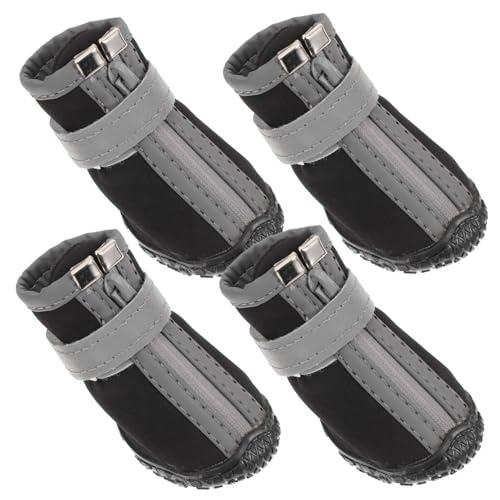 TOYANDONA 4 Stück wasserdichte und rutschfeste Haustierschuhe Größe Stichworte Stiefeletten Pfote Schuhe für Hunde wasserdicht Hundeschuhe kleine Hunde Stoff Black TOYANDONA 4 Stück wasserdichte und rutschfeste Haustierschuhe Größe Stichworte Stiefeletten Pfote Schuhe für Hunde wasserdicht Hundeschuhe kleine Hunde Stoff Black von TOYANDONA