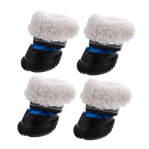 TOYANDONA 4 Stücke Hundeschuhe Paws pfotenschutz Dog Shoes wasserdichte hundestiefel Pfotenschutz für Hunde Griff Spark Paws Hundestiefel Körperpflege Welpenschuhe Haustierbedarf Plane Blue von TOYANDONA