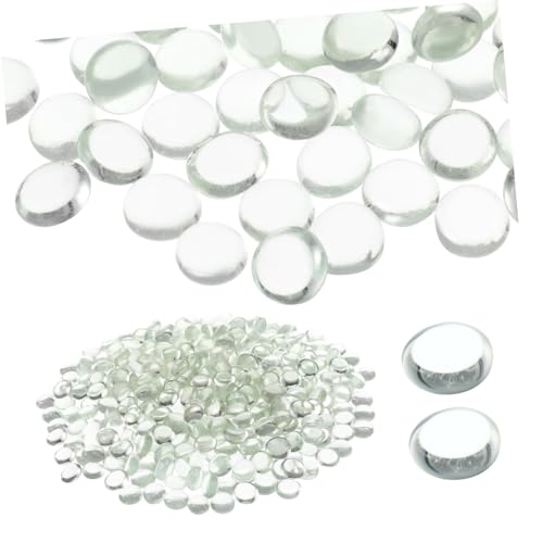 TOYANDONA 400 Stück Flache Glasmurmeln Für Vasenfüller, Dekorative Glasperlen, Flache Murmeln, Klare Perlen, Glaskiesel Für Aquarien-bastelarbeiten Und Tafelaufsätze von TOYANDONA