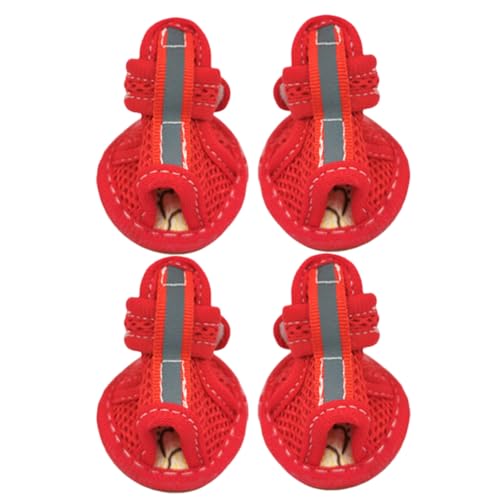 TOYANDONA 4Stücke Atmungsaktive Hundeschuhe Mit Rutschfester Sohle Für Outdoor Aktivitäten Wie Park Strand Und Anzuziehen Und Bequem Für Ihre Haustiere von TOYANDONA