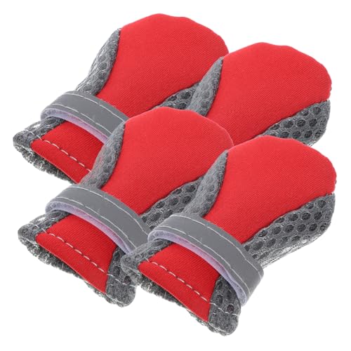 TOYANDONA 4Stücke Atmungsaktive Hundeschuhe für Pfotenschutz rutschfeste Tierschuhe für Outdoor Aktivitäten Pfotenfreundlich und Stylisch für Kleine von TOYANDONA