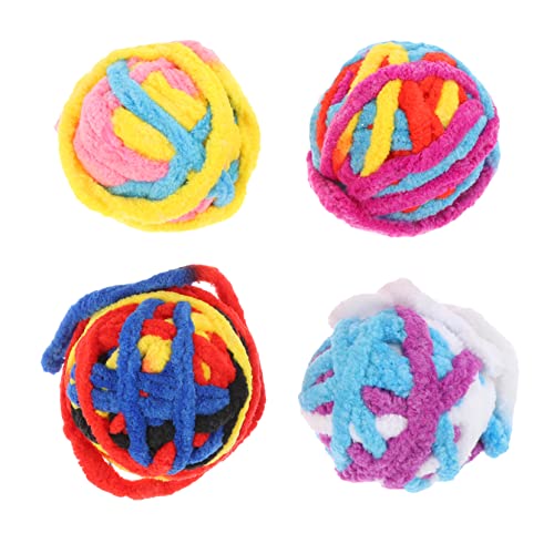 TOYANDONA 4Stücke Interaktive Katzenspielzeugbälle für Innenbereich Handgefertigte Kauspielzeuge für Katzen Fördert das Spielverhalten und Trennungsangst TOYANDONA 4Stücke Interaktive Katzenspielzeugbälle für Innenbereich Handgefertigte Kauspielzeuge für Katzen Fördert das Spielverhalten und Trennungsangst von TOYANDONA