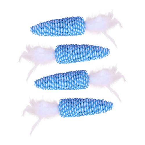 TOYANDONA 4stücke Karottenförmige Katzenangel Spielzeug Mit Bunten Federn Interaktives Kau Und Jagdspielzeug Für Katzen Und Kätzchen Farbe Zufällig von TOYANDONA
