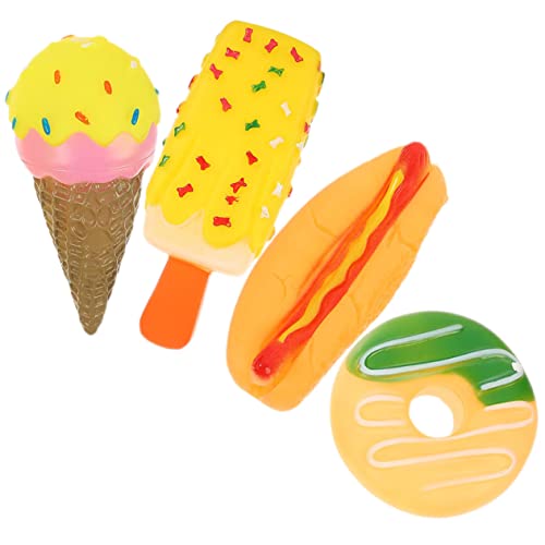 TOYANDONA 4Stücke Quietschende Hundespielzeuge Kauspielzeuge Aus Strapazierfähigem Vinyl Interaktive Molarenspielzeuge Für Kleine Zur Zahnpflege Für Täglichen Gebrauch von TOYANDONA