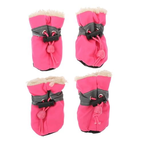 TOYANDONA 4Stücke Reflektierende Hundeschuhe Für Winter wasserdichte Pfotenprotektoren Aus Elastischem Material rutschfest Und Verstellbar Für Katzen Und Kleine von TOYANDONA