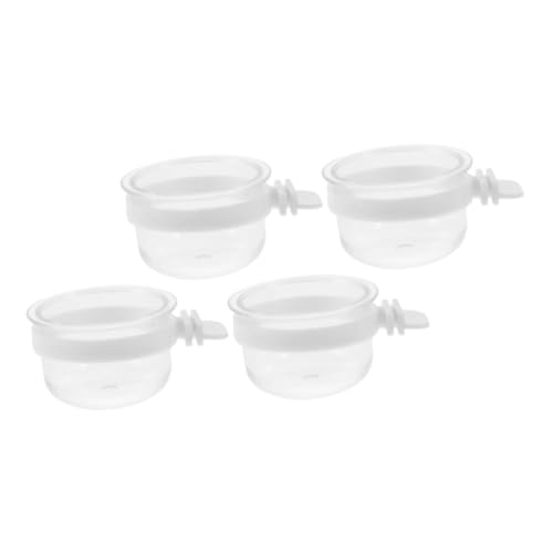 TOYANDONA 4Stücke Vogelnäpfe für Käfige Transparente Futter und Wasserbehälter für Papageien Nymphensittiche und Kanarienvögel zu Reinigen Langlebig Montieren von TOYANDONA