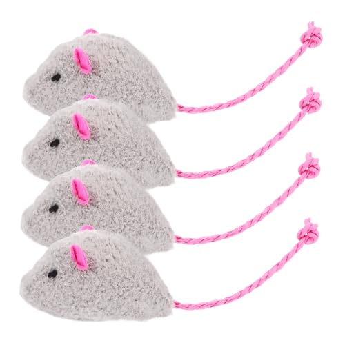 TOYANDONA 4pcs Realistic Plush Mouse Cat Toy Toy Interacting Thing Thing Toy Cat Mäuse Spielzeug Weichkätzchen Kaut Spielzeug Für Innenkatzen Und Kätzchen von TOYANDONA