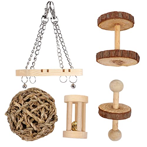 TOYANDONA 5 Stück Holz Backenzähne Meerschweinchen Kauen Für Zwerghamster Kauspielzeug Chinchilla - Zähneknirschen Chinchilla-übungsspielzeug Hamsterspielzeug von TOYANDONA