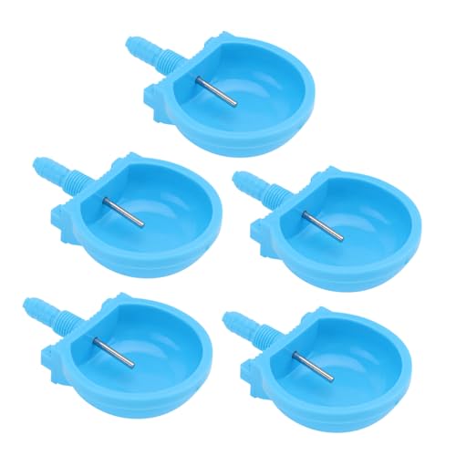 TOYANDONA 5 Stück Kaninchen-wasserbrunnen Wasserspender Für Kaninchen Hundefutter Vogeltränke Feeder Cup Wasserspender Für Ziegen Tier Trinkbecher Haustiere Sky-Blue Abs-Kunststoff Stahl von TOYANDONA