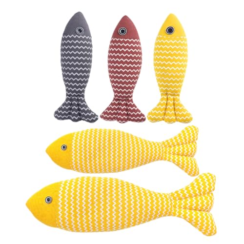 TOYANDONA 5 Stück Katzenspielzeug Kätzchen Katzenminze Katzen Katzenminze Entzückendes Kätzchen Realistische Fischform Katzenkissen Haustier Kauspielzeug Mit Katzenminze von TOYANDONA