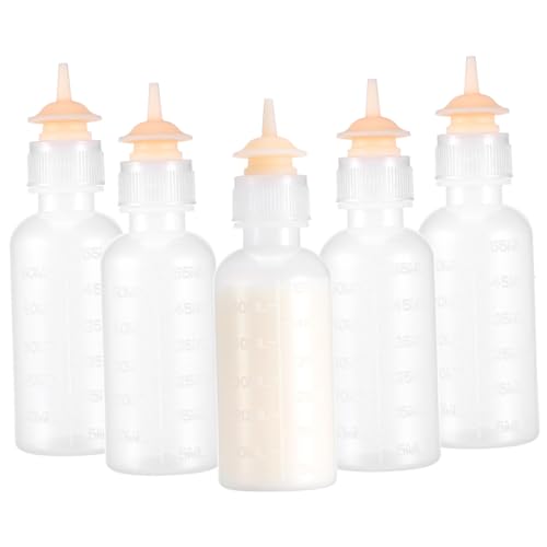 TOYANDONA 5 Stück Leere Haustierflaschen Kätzchenflaschen Haustier Flaschen Welpen Flaschen Für Kätzchen Schnuller Für Kätzchen Wiederverwendbare Stillflaschen Kits Sauger Weißes von TOYANDONA