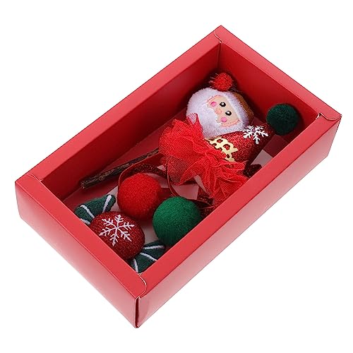 TOYANDONA 5 Stück Teiliges Katzen Weihnachtsstil mit Interaktiven Plüschspielzeugen Katzenspielzeug zur Beschäftigung und Bewegung für Wohnungskatzen Glocke und Katzenminze von TOYANDONA