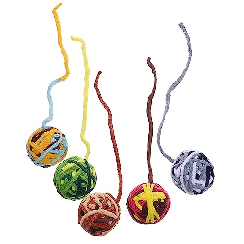 TOYANDONA 5 Stücke Glocke Garn Ball Stimulieren Kätzchen Indoor Verschiedene Spielzeuge Katze Bereicherung Fuzzy Stimulieren Plüsch Bälle Geformt Haustier von TOYANDONA