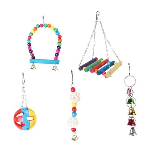 TOYANDONA 5-Teiliges Set Papageienschaukel Plattformen für interessantes Papageienspielzeug bunt schaukeln fliegenwedeler Haustier Vögel Papagei-Schaukel- hölzern Colorful TOYANDONA 5-Teiliges Set Papageienschaukel Plattformen für interessantes Papageienspielzeug bunt schaukeln fliegenwedeler Haustier Vögel Papagei-Schaukel- hölzern Colorful von TOYANDONA