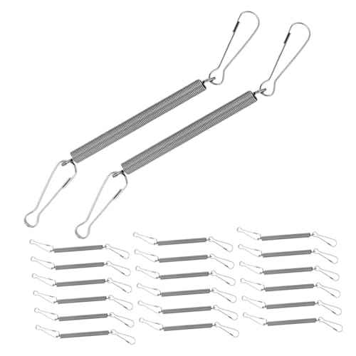 TOYANDONA 50 Stück Edelstahl Federclips für Kleine Haustierkäfige Federhaken mit Clips zur Befestigung von Wasserflaschenhalterungen für Kaninchen Hamster Meerschweinchen von TOYANDONA