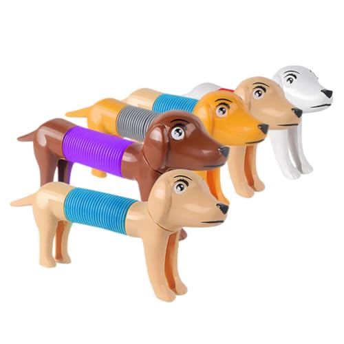 TOYANDONA 5St Stressabbauendes Hundespielzeug Spielzeuge Pop Tube Sinnesspielzeug Pop-Tube-Spielzeug lustig Pop-Tube-Spielzeug für Partys Druckspielzeug Röhrenspielzeug Tier Geschenk Plastik von TOYANDONA