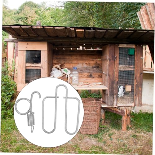TOYANDONA 6 Stück Federhaken Für Kaninchenkäfigtüren Praktische Metallaufhänger Für Haustierkäfige Silberne Türhaken Für Vogel Und Kaninchenkäfige von TOYANDONA