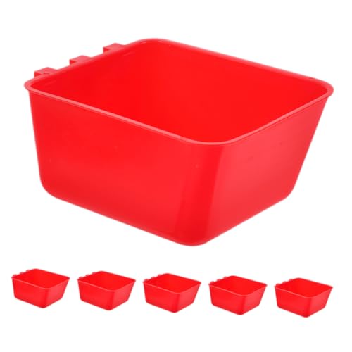 TOYANDONA 6 Stück Bird Bowl Kaninchen -fütterungstasse Hühnerfutterhülle Käfig Wassernapf Futterhalter Für Tauben Wassernapf Für Kaninchen Wasserbecher Für Vogelkäfig Sport Rot von TOYANDONA