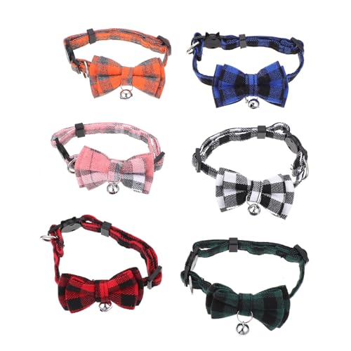 TOYANDONA 6 Stück Kätzchenkatze Halskette Kragen Katzenhalsband Goldkette für schwer Katzenhalsband binden für Haustiere Katze Polyester von TOYANDONA