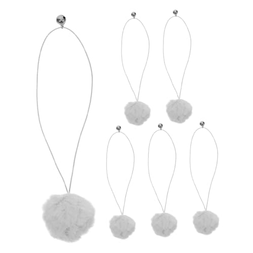 TOYANDONA 6 Stück Katzenkratzbaum Ersatzball Austauschbarer Katzenfederball Katzenkratzbaum Zubehör Katzenkratzbaum Spielball Neckender Katzenball Katzenspielball Plüsch Hellgrau von TOYANDONA
