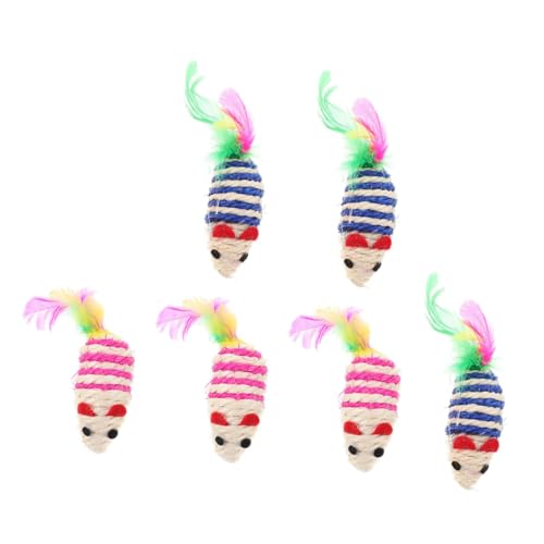 TOYANDONA 6stücke Teiliges Maus-Form Katzenspielzeug Aus Kautschuk Interaktives Catnip Spielzeug Für Katzen Und Kätzchen Langlebig Und Sicher Einsamkeit von TOYANDONA