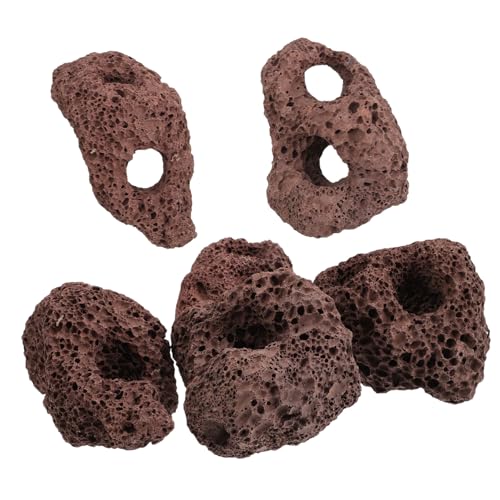 TOYANDONA 6 Stück Teiliges Aquarium Vulkansteine aus Natürlichem Vulkangestein Pflanzenhalter für Wasserpflanzen Stabile Befestigung im Fischbecken Geeignet für Süßwasser Langlebige Aquarien von TOYANDONA