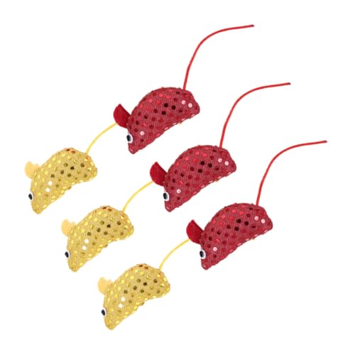 TOYANDONA 6 Stück Teiliges Katzenspielzeug aus Mausform mit Glitzer Interaktive Spielzeuge für Katzen und Kätzchen für Drinnen Fördert Aktivität und Spaß von TOYANDONA