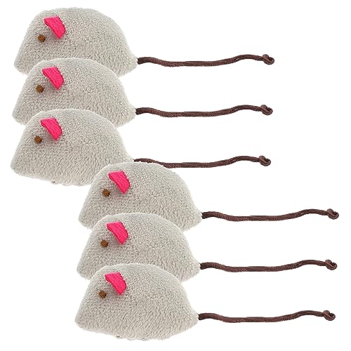 TOYANDONA 6 Stück Teiliges Katzenspielzeug aus Weichem Plüsch Interaktive Mäuse für Indoor Katzen Leichte Kuschelmäuse Rosa Fördert Spielspaß und Katzenspiel für Kätzchen und Erwachsene von TOYANDONA