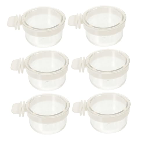 TOYANDONA 6 Stück Teiliges Vogelfutternapf aus Robustem Transparenter Futterbehälter mit Praktischem Trenn Design Passend für Käfige Vielseitig für Wellensittiche und Papageien Geeignet von TOYANDONA
