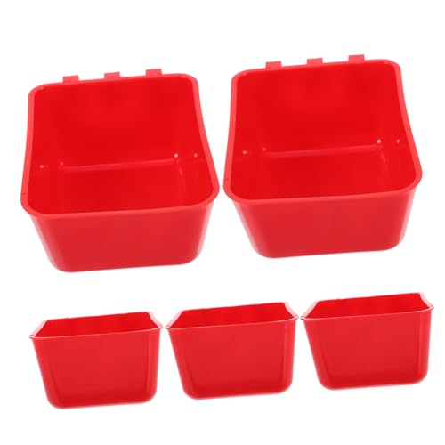 TOYANDONA 6 Stück Vogelstalltrog vogelkäfig zubehör Fressnäpfe mit Klemme Vogel Wasserschale Wassernapf für Vögel Vogelfutterbecher Vogelgeschirr für Käfig Coop-Tasse Vogel Tassen Sport rot von TOYANDONA