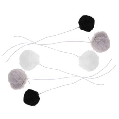 TOYANDONA 6 Stück für Katzenstreu katzenkratzbaum Katzen Plüschball katzenbett hängend interaktive Katzenbälle Katze Regenbogenkugeln Katzen-Teaser-Bälle Elastisches Seil von TOYANDONA