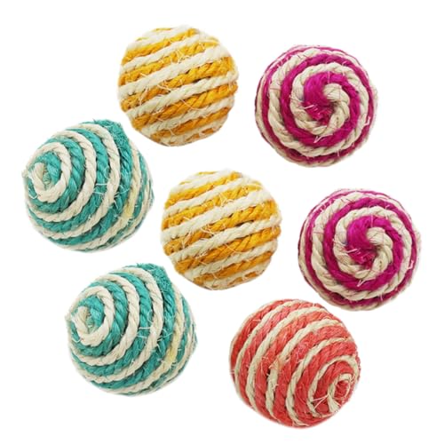 TOYANDONA 7 Stück Sisalkugel Kratzer Katze Kratzen Ball Haustierbedarf TOYANDONA 7 Stück Sisalkugel Kratzer Katze Kratzen Ball Haustierbedarf von TOYANDONA