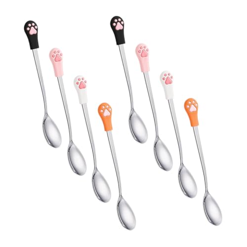TOYANDONA 8 Stück Teiliges Katzenfutterlöffel mit Ergonomischem Griff Niedlicher Katzenpfoten-Design Vielseitiger Fütterungslöffel für Nassfutter aus Dosen Praktisch für Katzen und Hunde zu von TOYANDONA