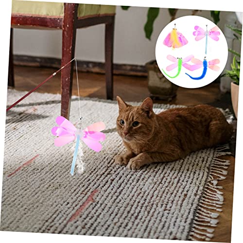 TOYANDONA 8 Stück Teiliges Katzenspielzeug Set Ersatz für Katzenangel mit und Schmetterlingsköpfen Interaktives für Katzen zur Steigerung von Aktivität und von TOYANDONA