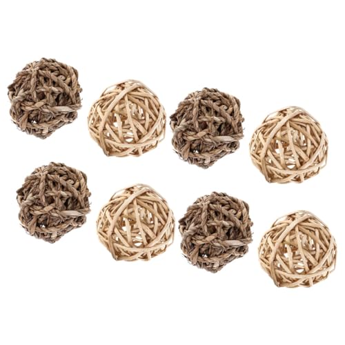 TOYANDONA 8 Stücke Kaninchen Kauspielzeug Strohballen für Kleintiere Zahnspielzeug für Kaninchen Meerschweinchen Hamster Sicheres und Langlebiges Spielzeug zur Zahnpflege von TOYANDONA